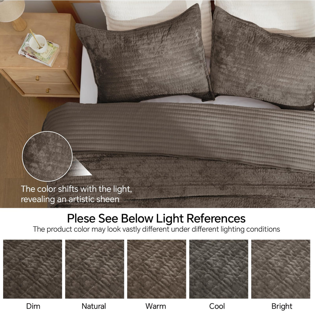 Velvet Quilt Set, Luxury Velvet Comforter Bedding