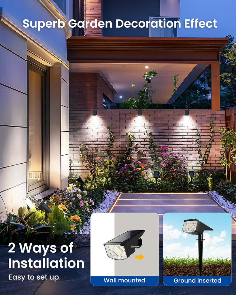 Solar Spot Lights Outdoor Waterproof 10 Pack Cool White