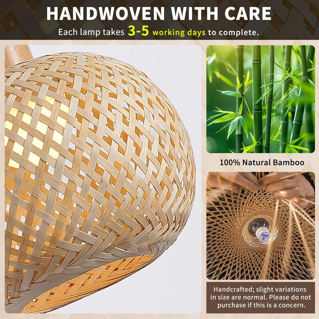 Woven Rattan Plug in Wall Sconce, 15 RGB Dimmable Boho Light, Wood