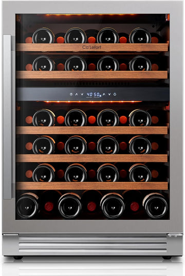 Wine Fridge & Cooler - 24 Inch 52 Bottle Wine Cooler Refrigerator, 40-65°F Dual 