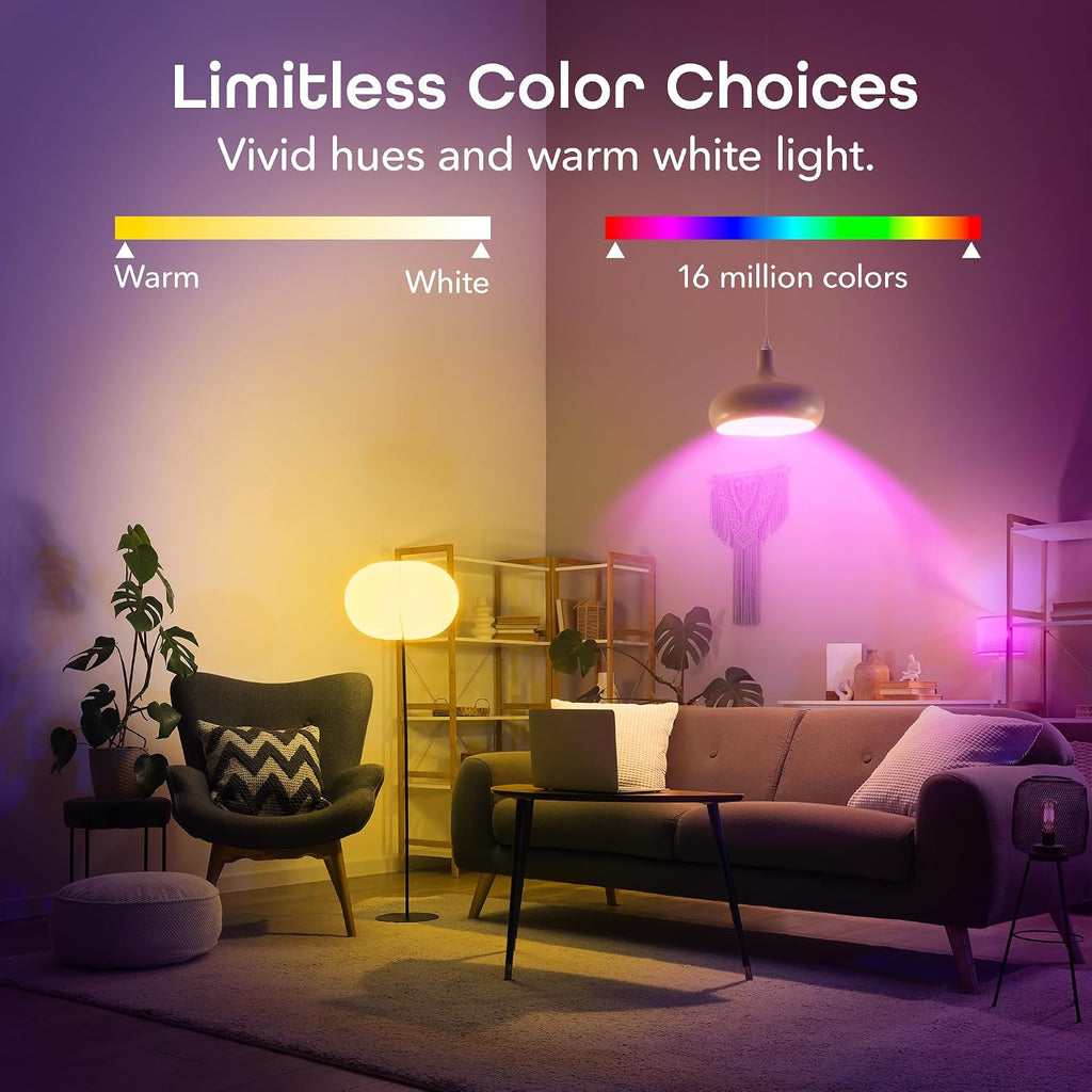 Prisma Smart Light Bulbs, Color Changing RGBW LED, 2700K, 2-Pack