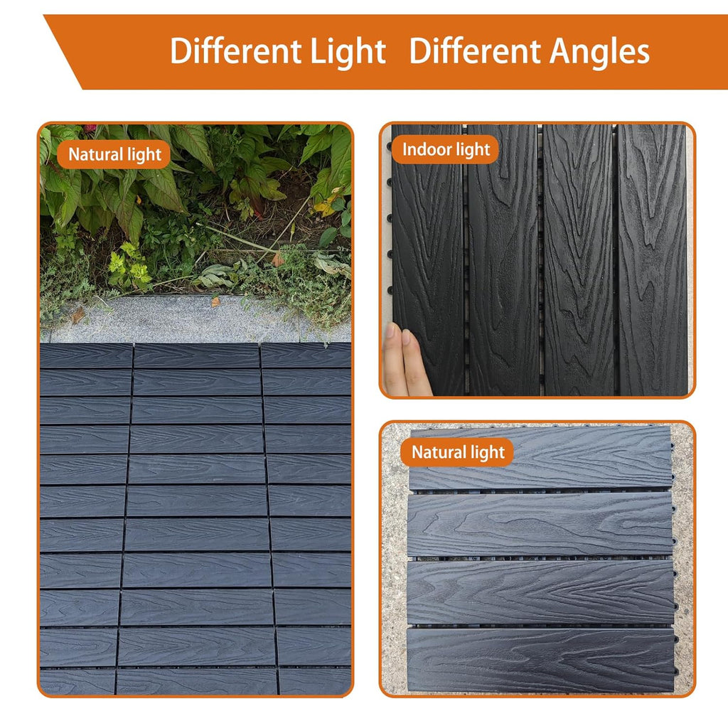 Polymer Composite Interlocking Deck Tiles Outdoor,12x12 Thick Composite Patio Floor Tiles Decking Boards for All