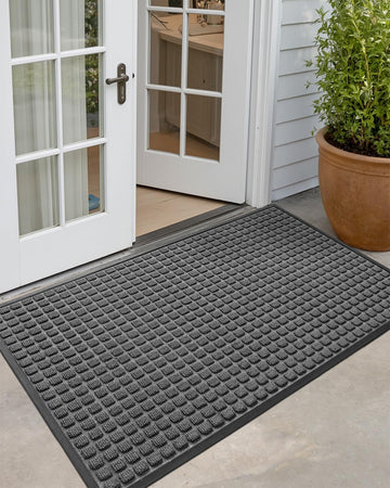 Front Door Mat Outside Entrance 36x60 Rubber Entry Doormat Grey