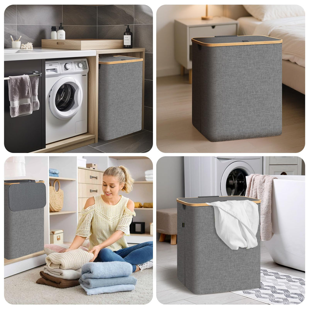 100L Laundry Hamper with Lid, Large Laundry Basket Bin
