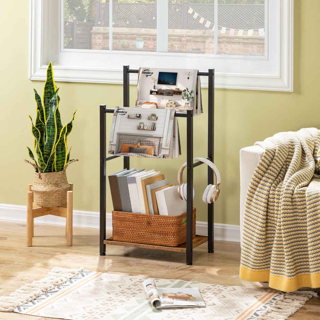 Free Standing Towel Rack, 2 Tier Blanket Rack, 16.5" L x 9.4" W x 31.5" H, Blanket Holder, Drying and Display Rack