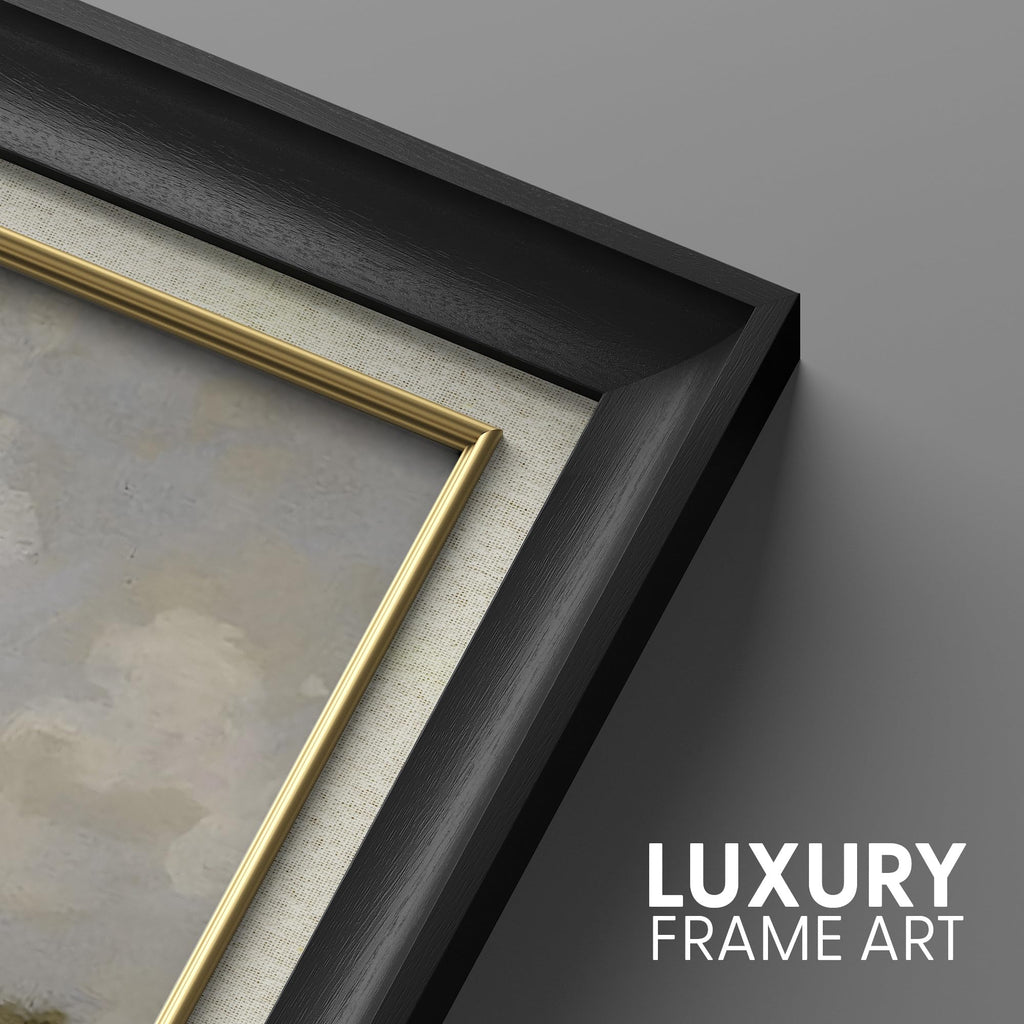 Premium Framed Wall Art Pastoral Landscape with Figure and Meadows in Classic Illustrations Fine Art Decorative Retro