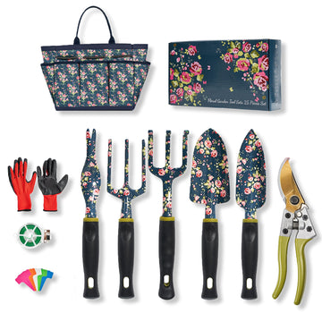 Garden Tool Set, 25Pcs Heavy Duty Floral Garden Tools, Aluminum Rust-Proof Gardening Kit with Garden Shovel, Trowel