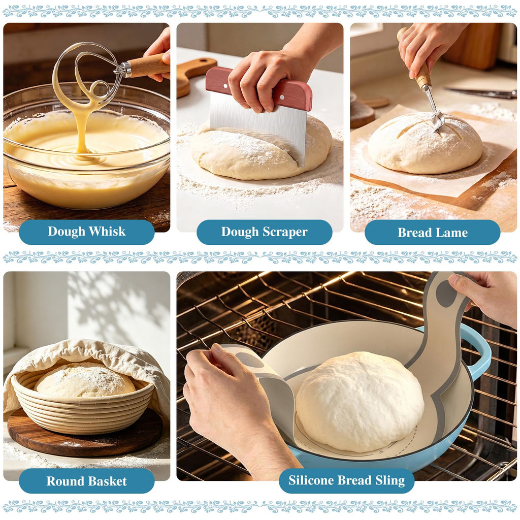 6QT Enameled Cast Iron Dutch Oven Bread Baking Gift Set