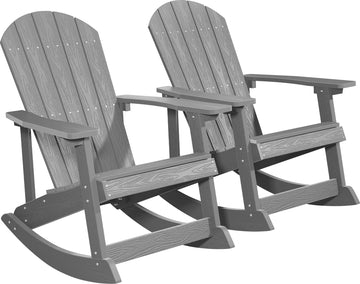Adirondack Rocking Chair Set of 2, All-Weather Resistant, Grey