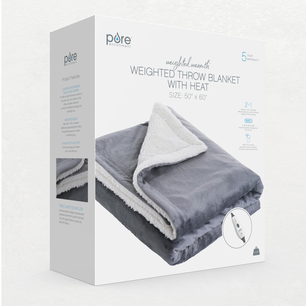 WeightedWarmth 2-in-1 Heated Weighted Blanket, 13 lb