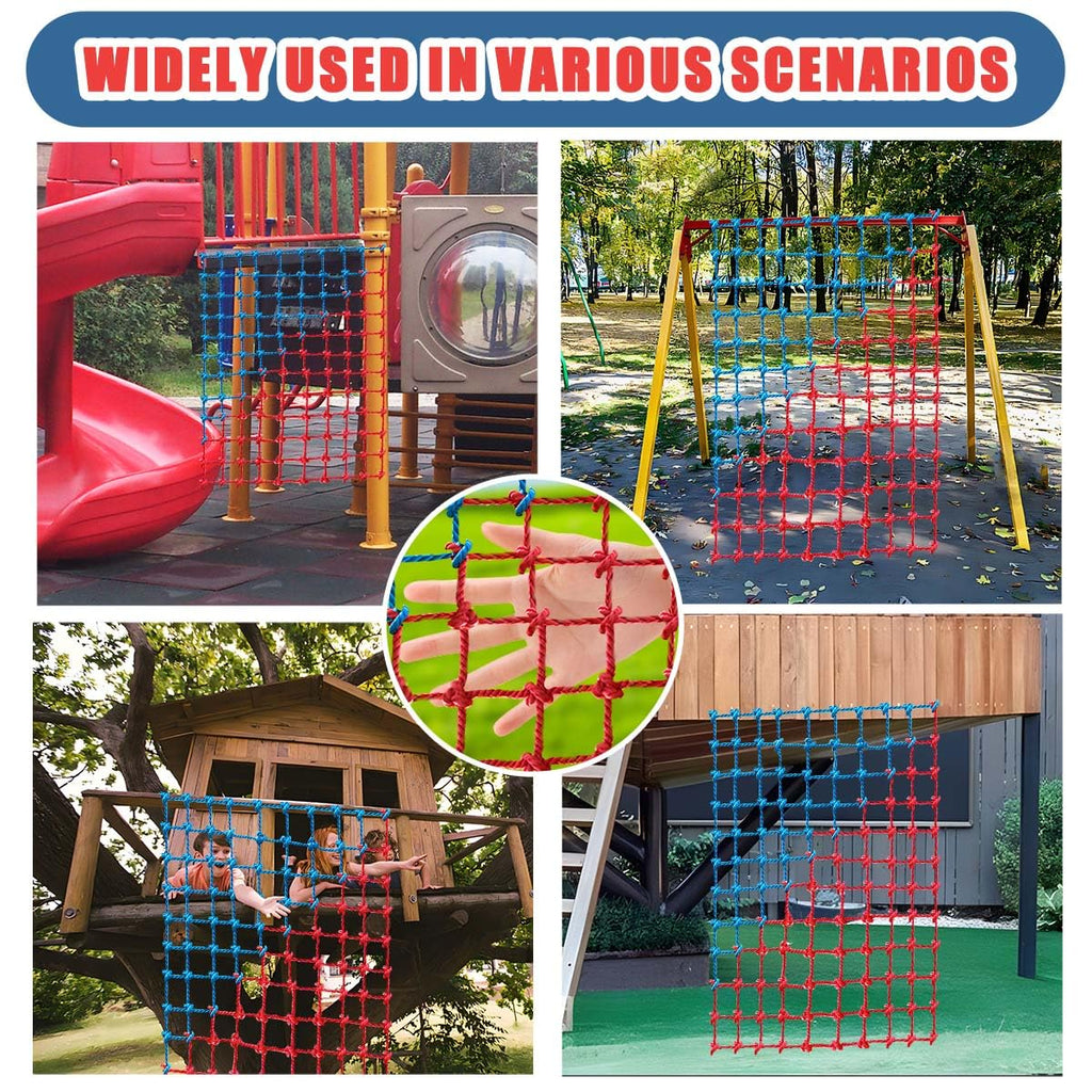 Climbing Cargo Net, Polyester Playground Climbing Net, Heavy Duty Large Military Climbing Net for Kids Outdoor, Kids