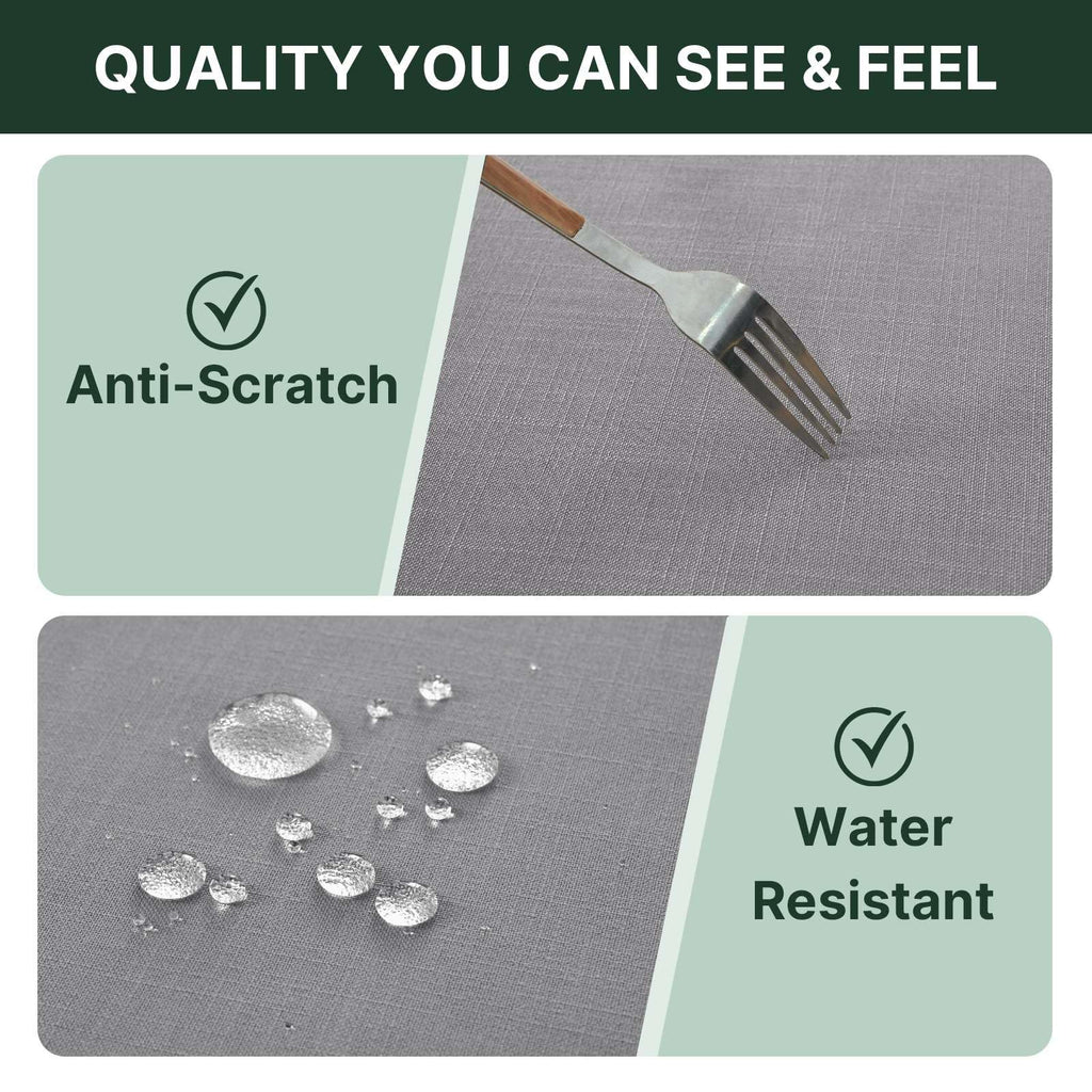 Linen Textured Table Cloths 60 x 104 Inch Premium Solid Tablecloth Spill-Proof Waterproof Table Cover for Dining