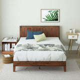 Vivek Deluxe Wood Platform Bed Frame with Headboard, Wood Slat Support, No Box Spring Needed, Easy Assembly, King