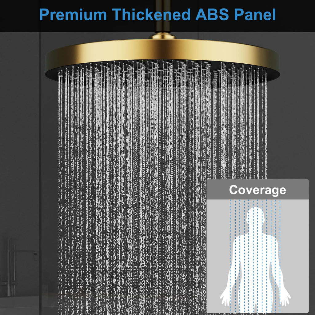 Shower System Brass Thermostatic Shower Faucet Set With Valve and Diverter Shower Mixer with 2 Rain Shower Head and