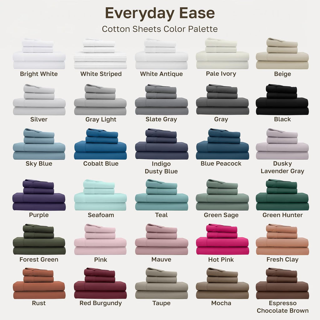 Soft 100% Cotton Queen Sheet Set, 400 TC Good Housekeeping Award Winner, Silky Smooth Sateen Weave with Deep Pockets