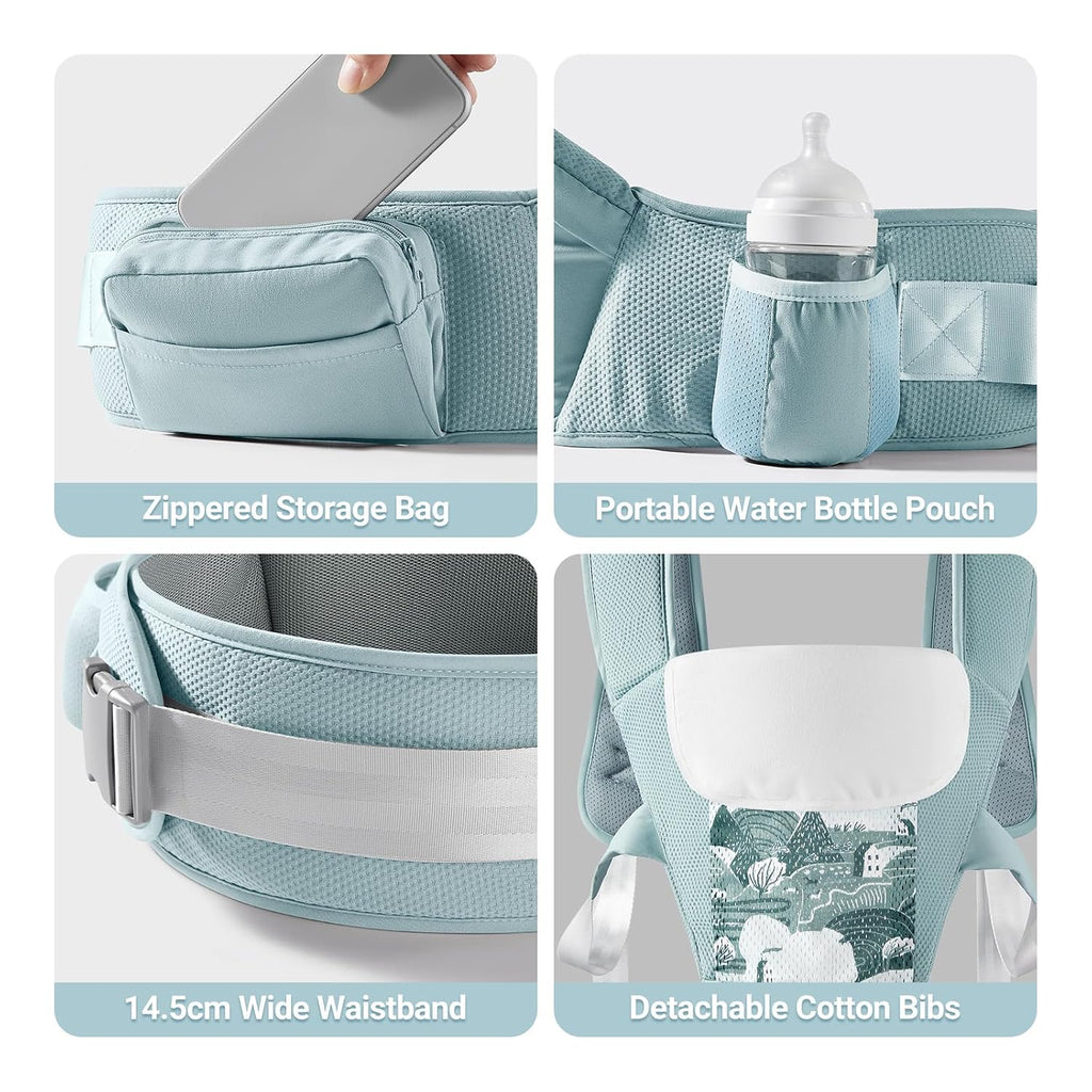 Carrier, Baby Carrier with Hip Seat, Baby Carrier Newborn to Toddler for Ergonomic M Position, in-1 Adjustable Baby
