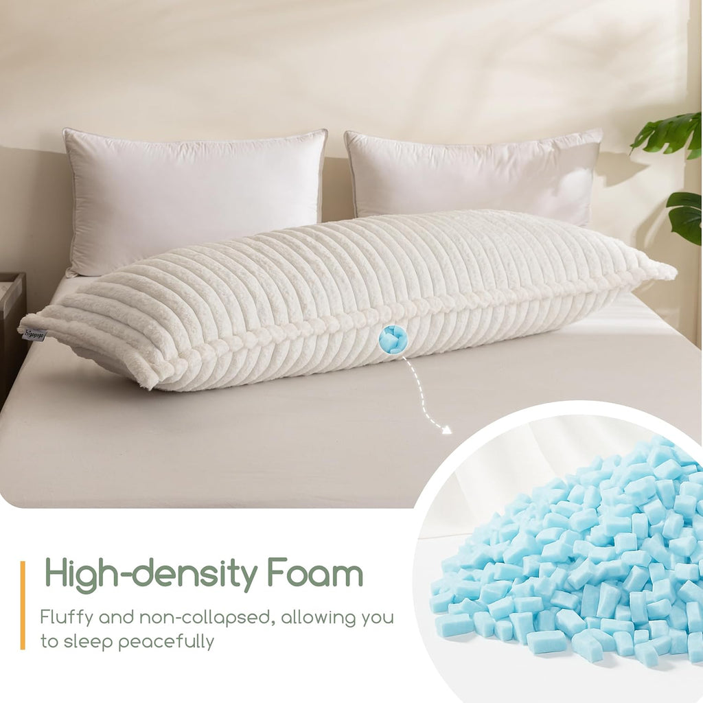 Memory Foam Body Pillow, Thickened Large Long Bed Pillow for Adults, Full Body Pillow with Removable Pillow Cover