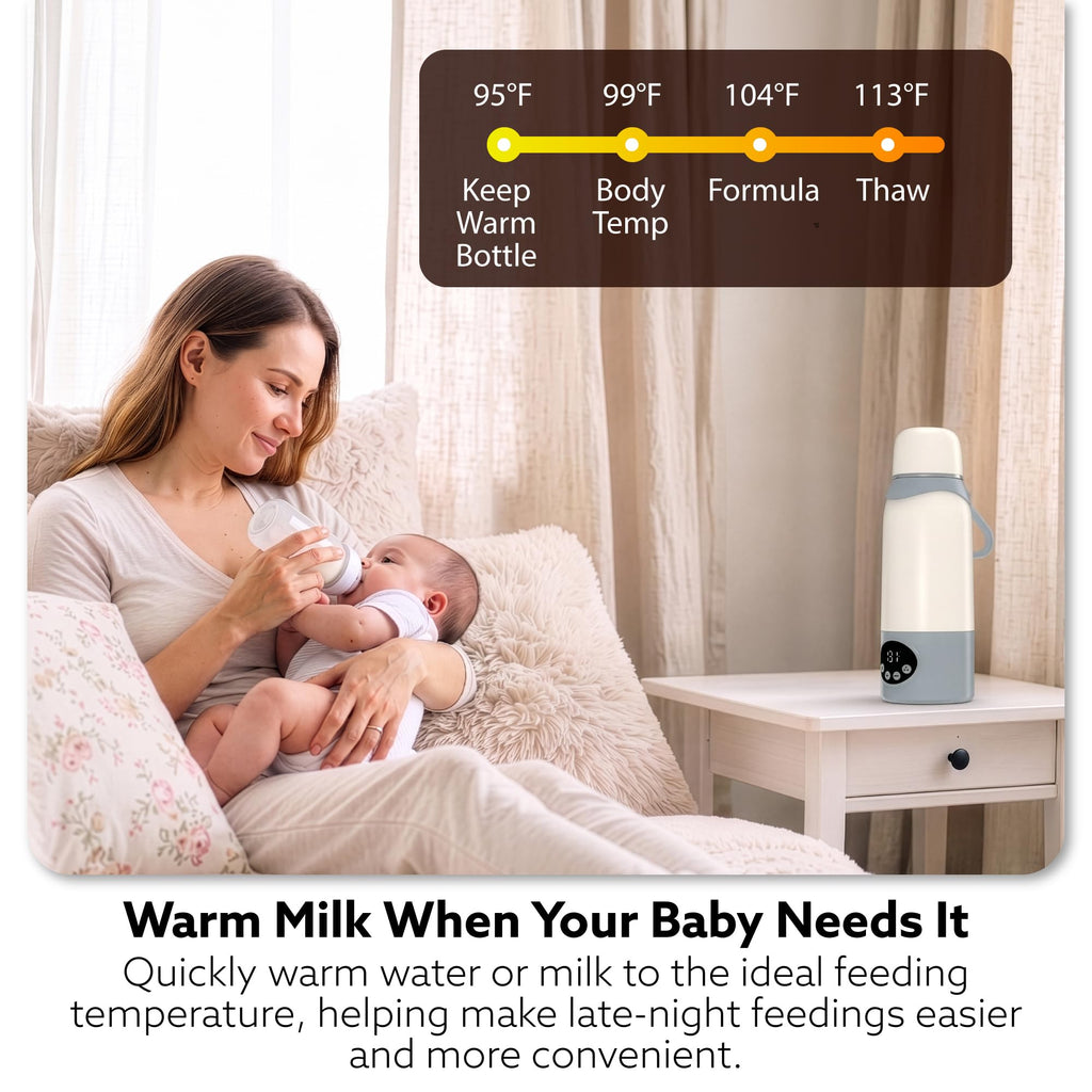 Portable Bottle Warmer for Travel, Baby Milk Warming, 17oz, SUS316