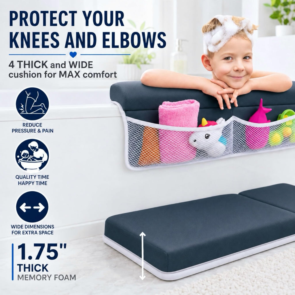 Comfortable Baby Bath Kneeler and Elbow Rest Pad Set, Non-Slip Bathtub Kneeling Pad for Bathing Baby, Bath Tub