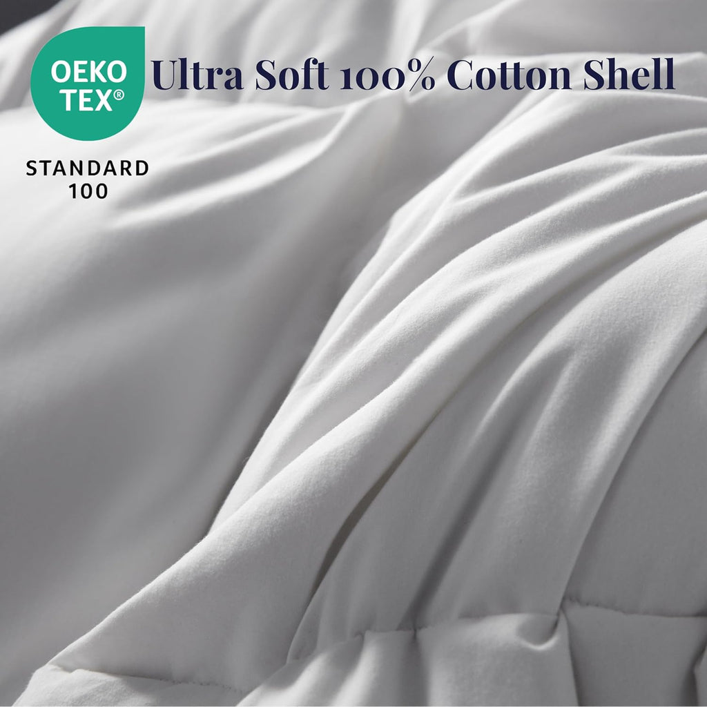 Goose Feather Down Comforter Twin - 100% Cotton Ultra Fluffy Duvet Insert Twin, 1200TC, 850+FP