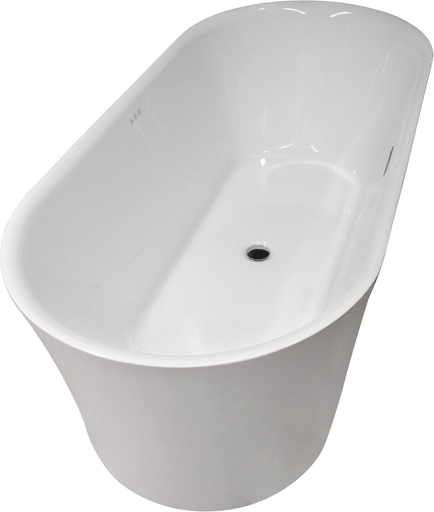 Whirlpool Tub Air Jetted Freestanding Bathtub Jericho 67 In White Acrylic with Fiberglass Backing 200 Aero Bubble