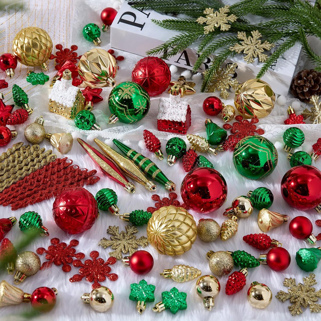 Christmas Ornaments 96Pcs Set,Shatterproof Christmas Tree Balls
