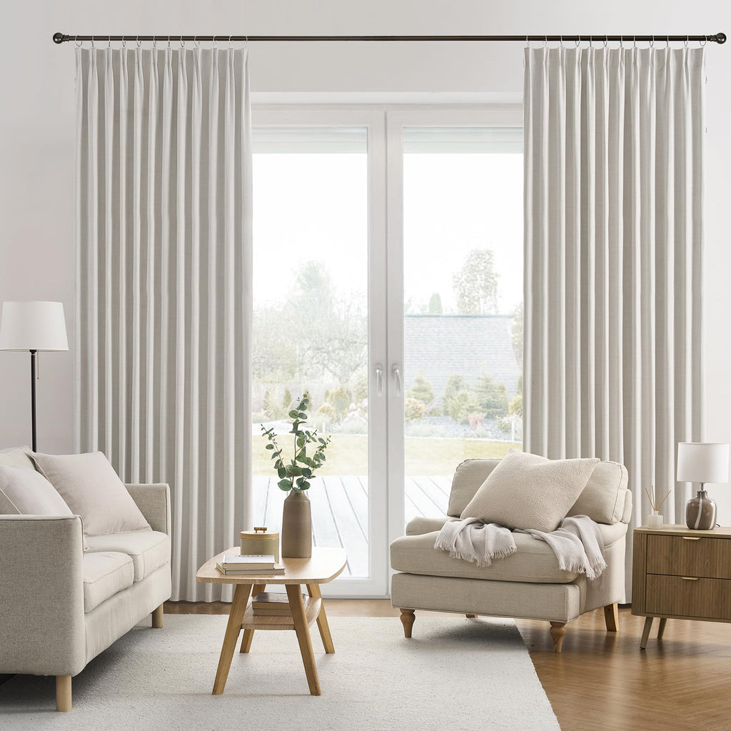 130 Inch Blackout Curtains 2 Panels Set, Natural Birch 50"x130"