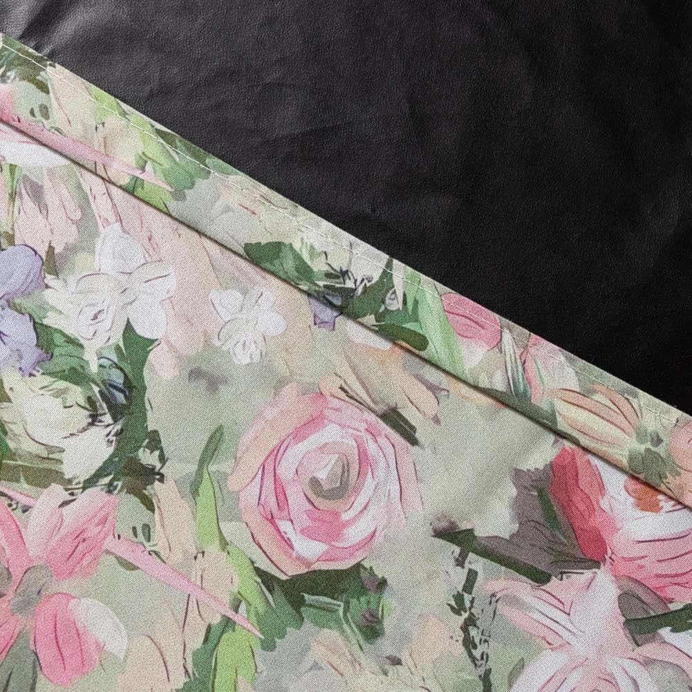 Boho Tie Top Ruffle Lace Tier Curtain Oven Sink Kitchen Valance Bird Branch Toile (Vintage Pink Rose, Tie Top, 30" W x