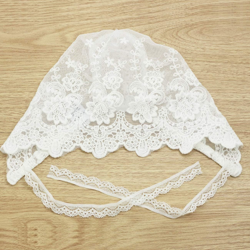 White Lace Baby Bonnet Toddler Bonnets Infant Girl Cap Summer Hat