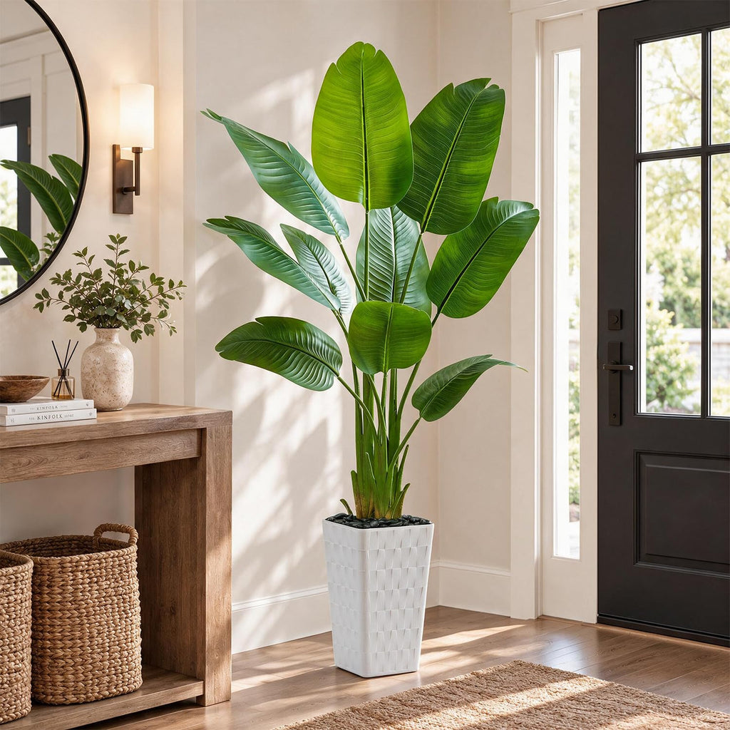 Bird of Paradise Artificial Plants, 6FT Banana Fake Tree Indoor