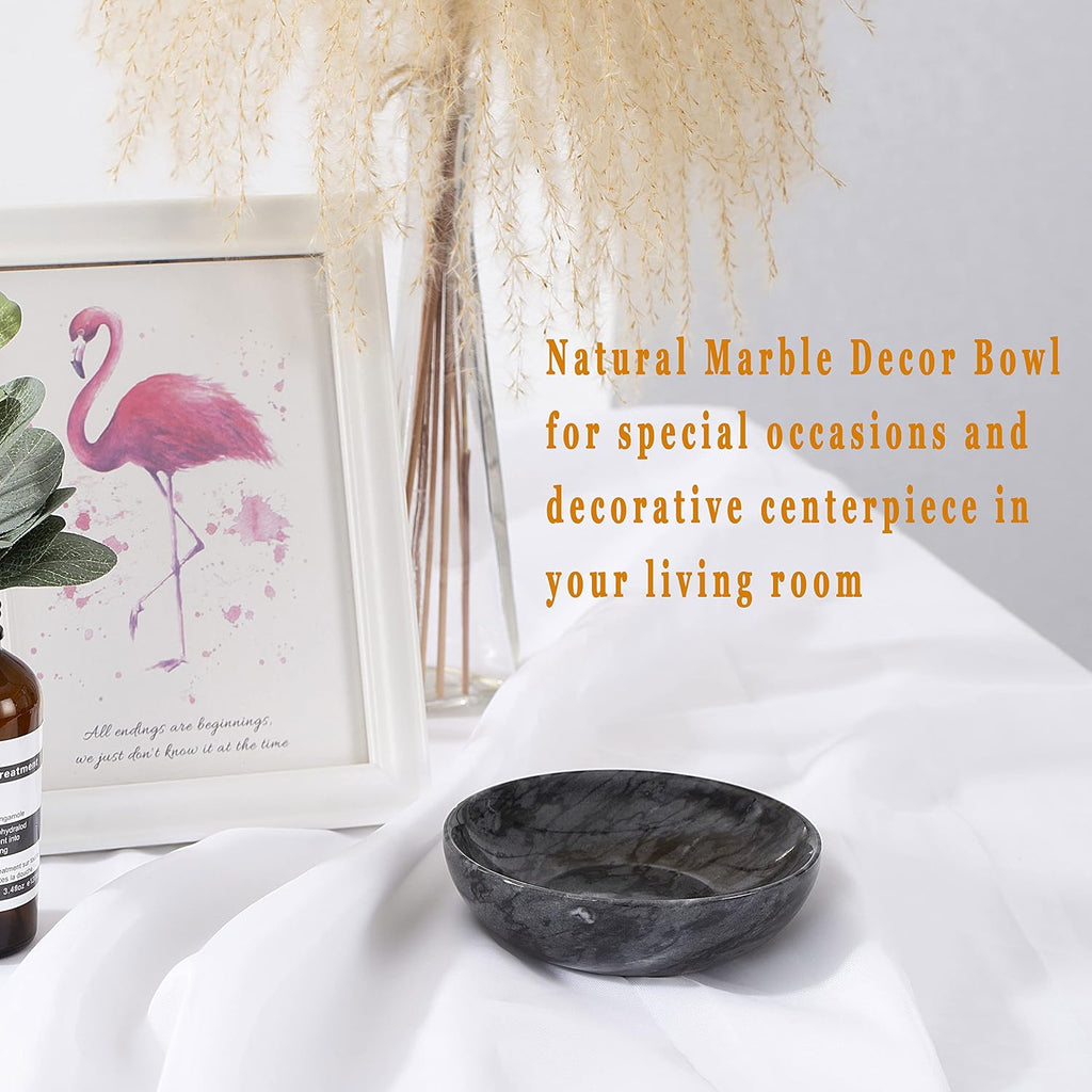 4.72 Inch Small Decorative Bowls, Natural Marble Decorative Bowls Decor, Key Bowl, Coffee Tables Centerpiece, Soap