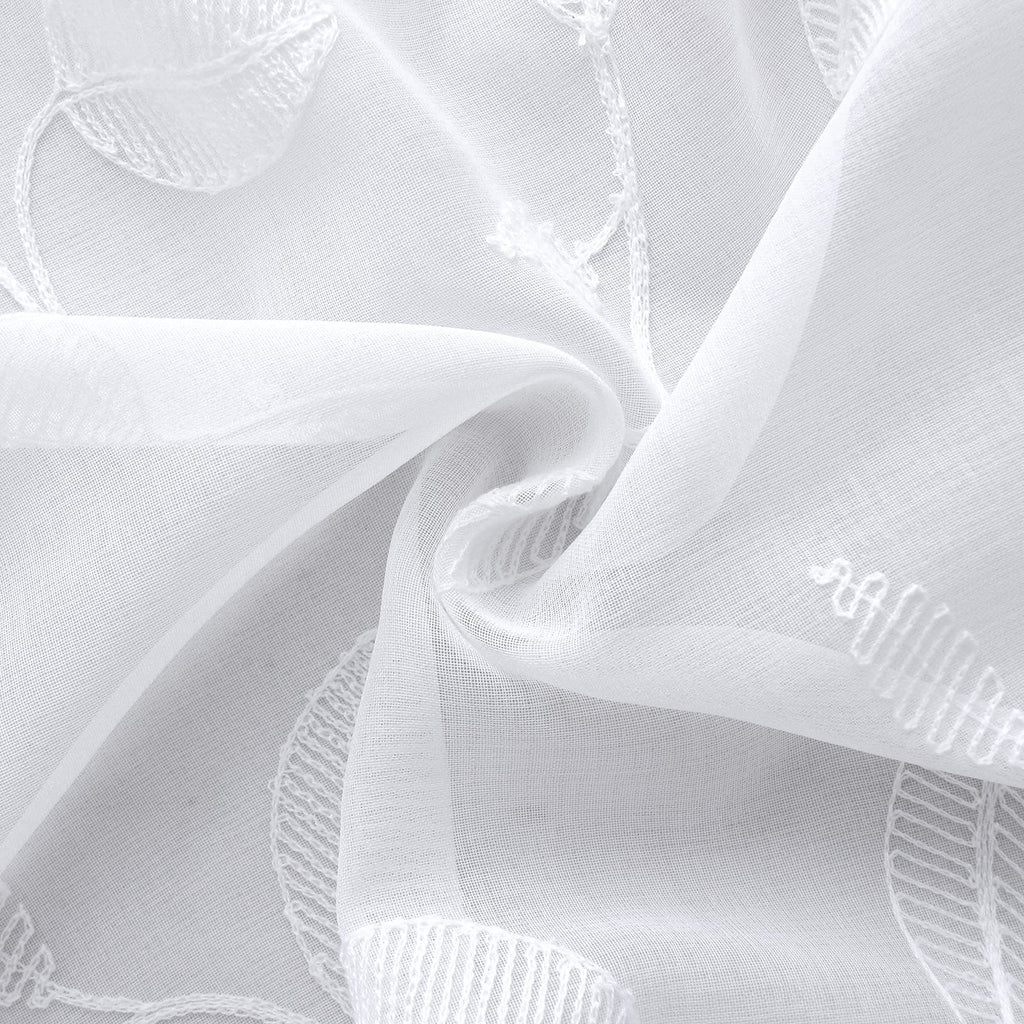 White Sheer Curtains 84 Inches Long 2 Panels