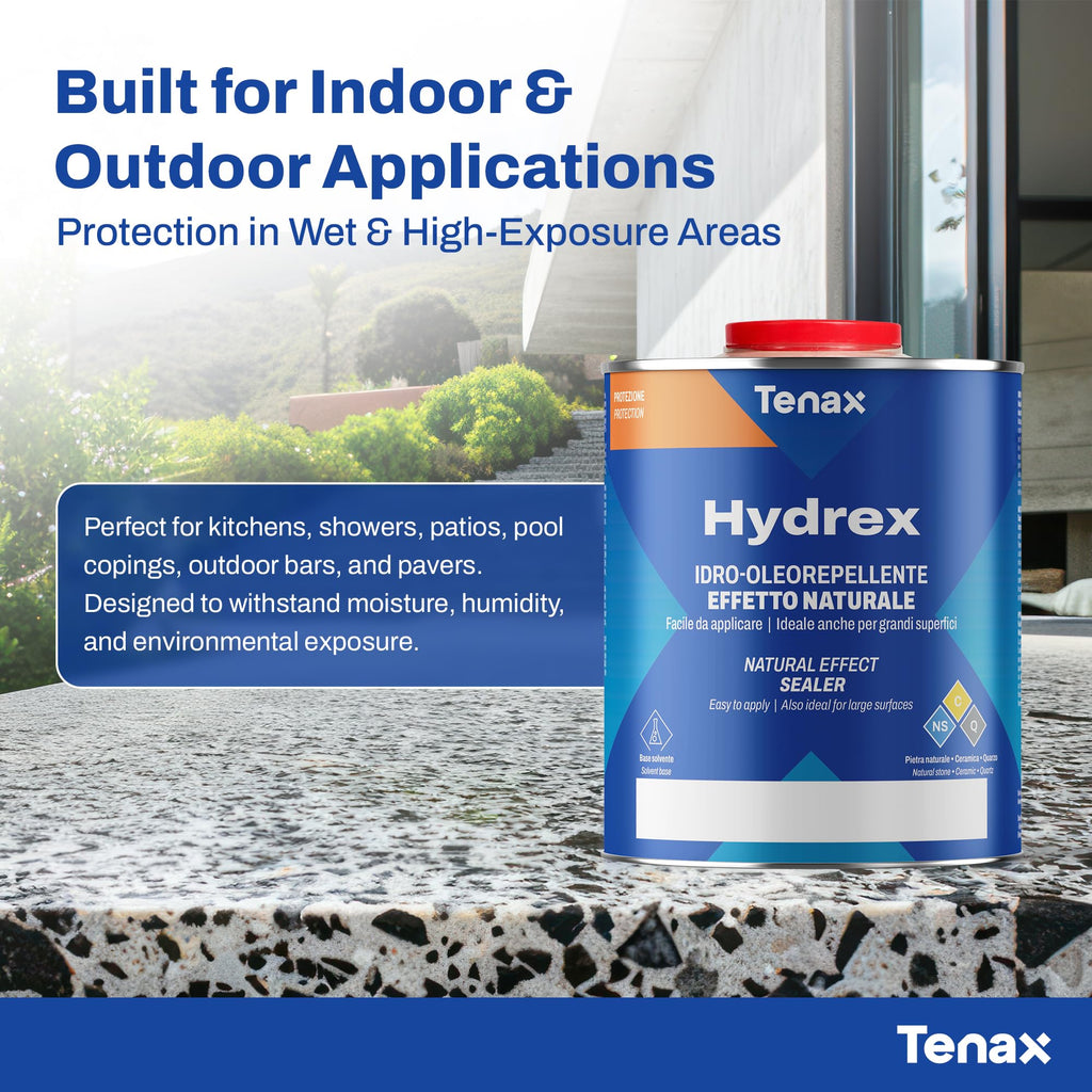Hydrex Stone Sealer - Professional Penetrating Sealer for Granite, Marble, Natural Stone & Concrete - Stain & Water