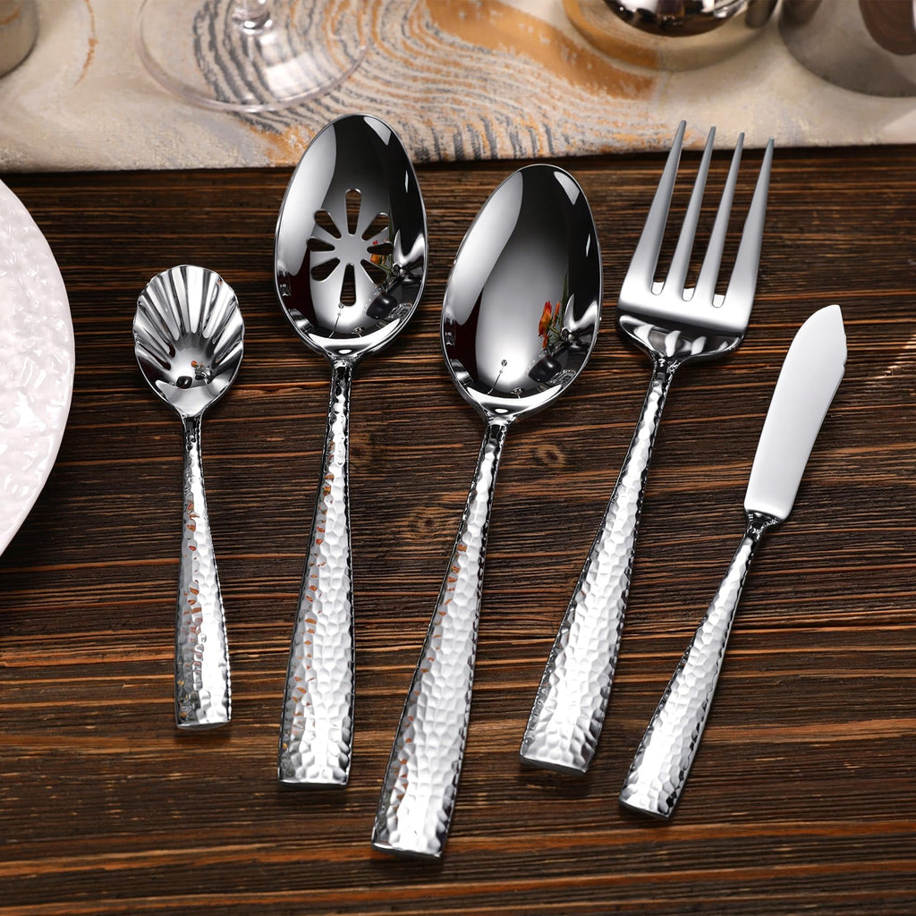 Premium Louis Hammered 20/45/65-Piece Silverware Set (65)