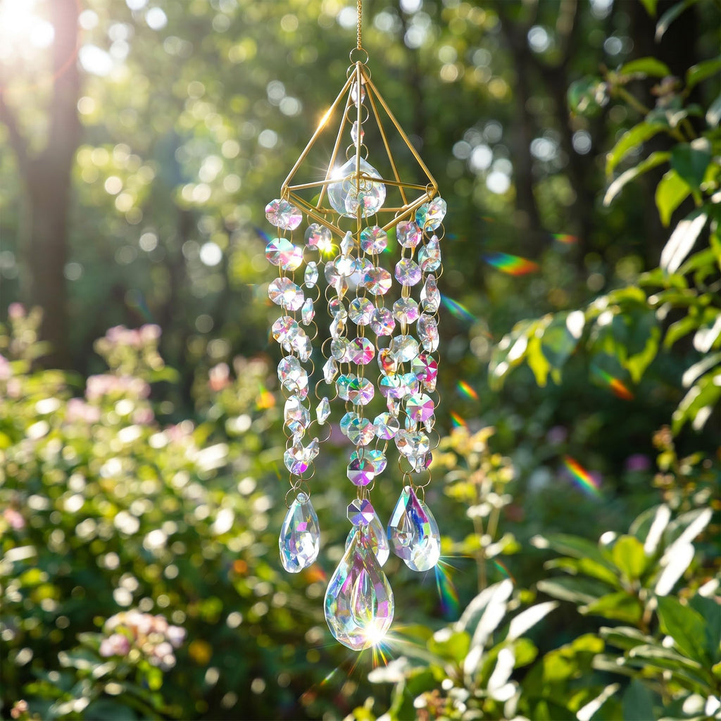 Crystal Suncatcher for Windows Hanging Glass Wind Chimes Whimsical Decor
