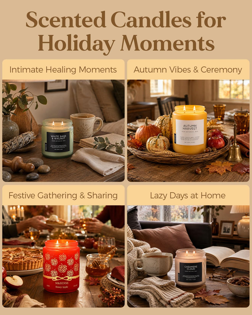Scented Candles Cinnamon Pumpkin Non Toxic Fall Aromatherapy