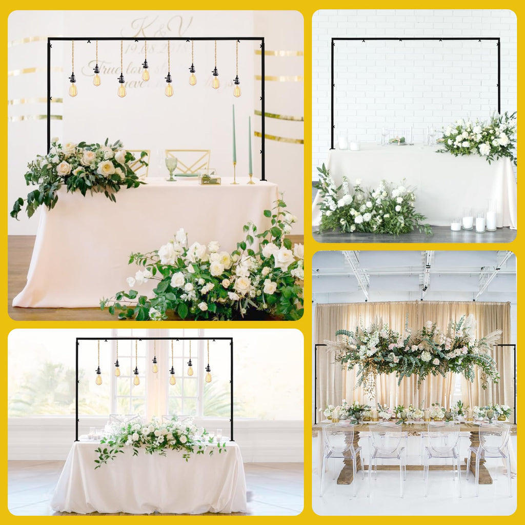Over The Table Rod Stand with Clamps Metal Table Arch, Adjustable 13''-42'' Tall, 29''-98'' Length, Ideal for