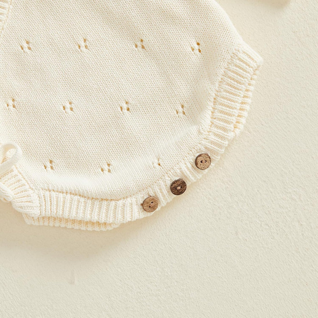 Newborn Baby Girl Sweater Ruffle Knit Romper Wrap Bodysuit