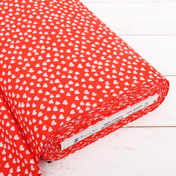 Red Hearts Cotton Quilting Fabric - 10 Yard Cut