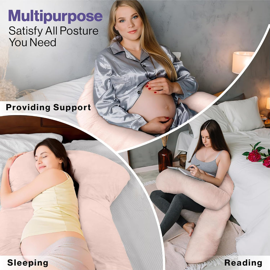 Memory Foam Pregnancy Pillow for Sleeping - U-Shaped Full Body Pregnancy Pillow - Body Pillow for Adults, Maternity