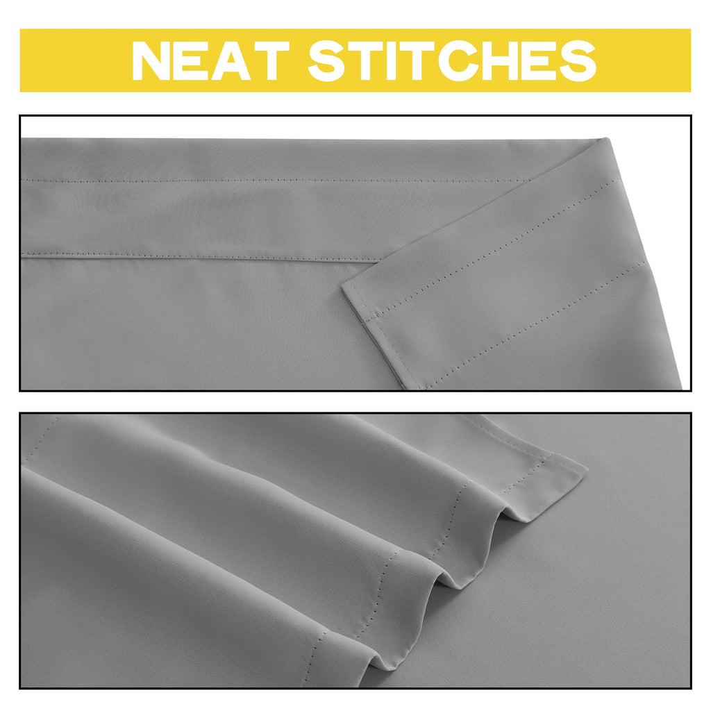 4 Panels Silver Grey Bathroom Curtains Window Valance