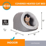 Heated Cat Bed - Thermo-Pet Cave for Large Cats, Indoor Heated Pet Bed for Dogs & Cats, Covered Cave Pet Tent