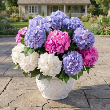 Artificial Flower for Outdoor, 6 Pcs Fake Bush Plant UV Resistant for Outdoors Front Porch Indoor Home Garden Decor