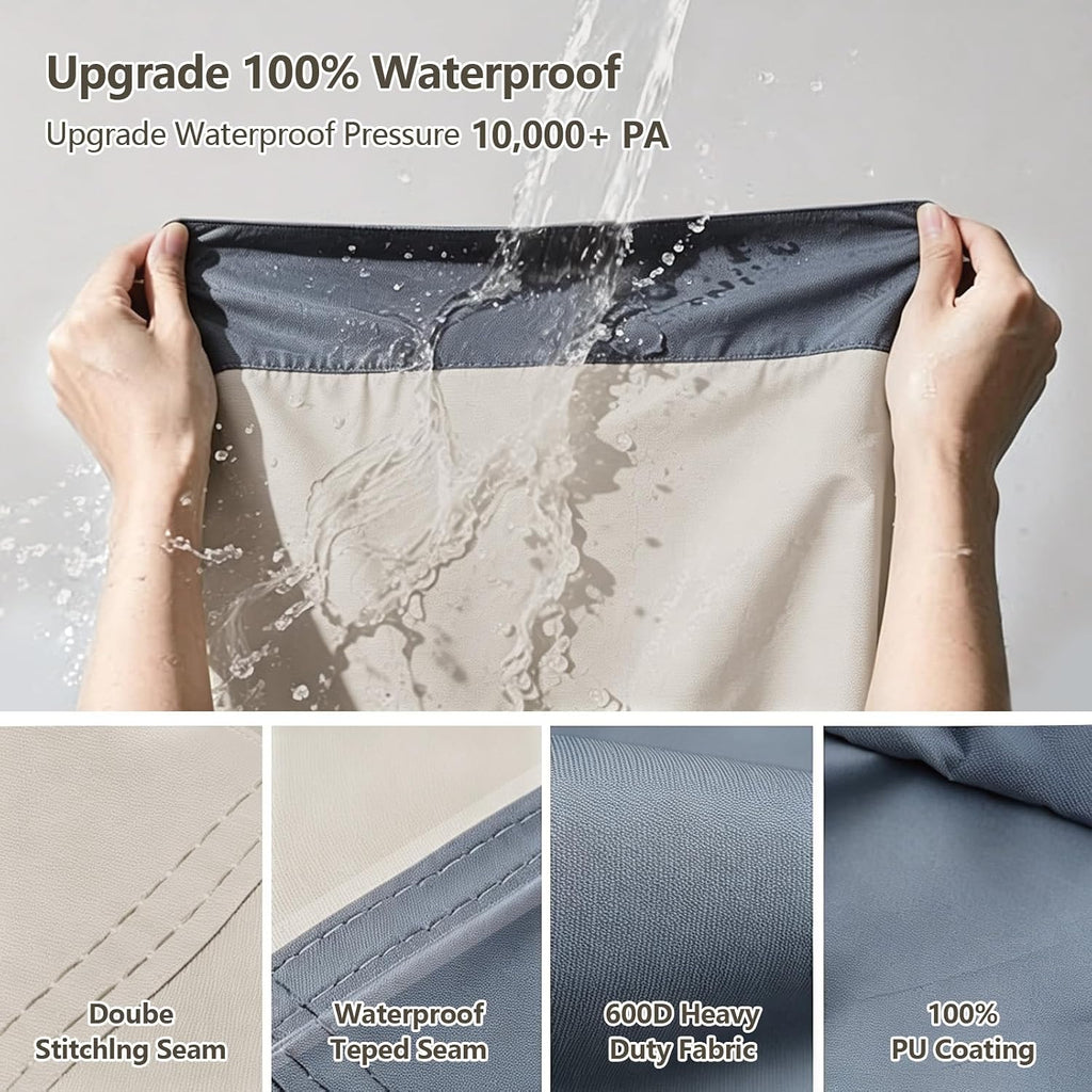 Outdoor Patio Furniture Cover, Heavy Duty 600D Waterproof Table and Chair Set Cover, Windproof UV Resistant All