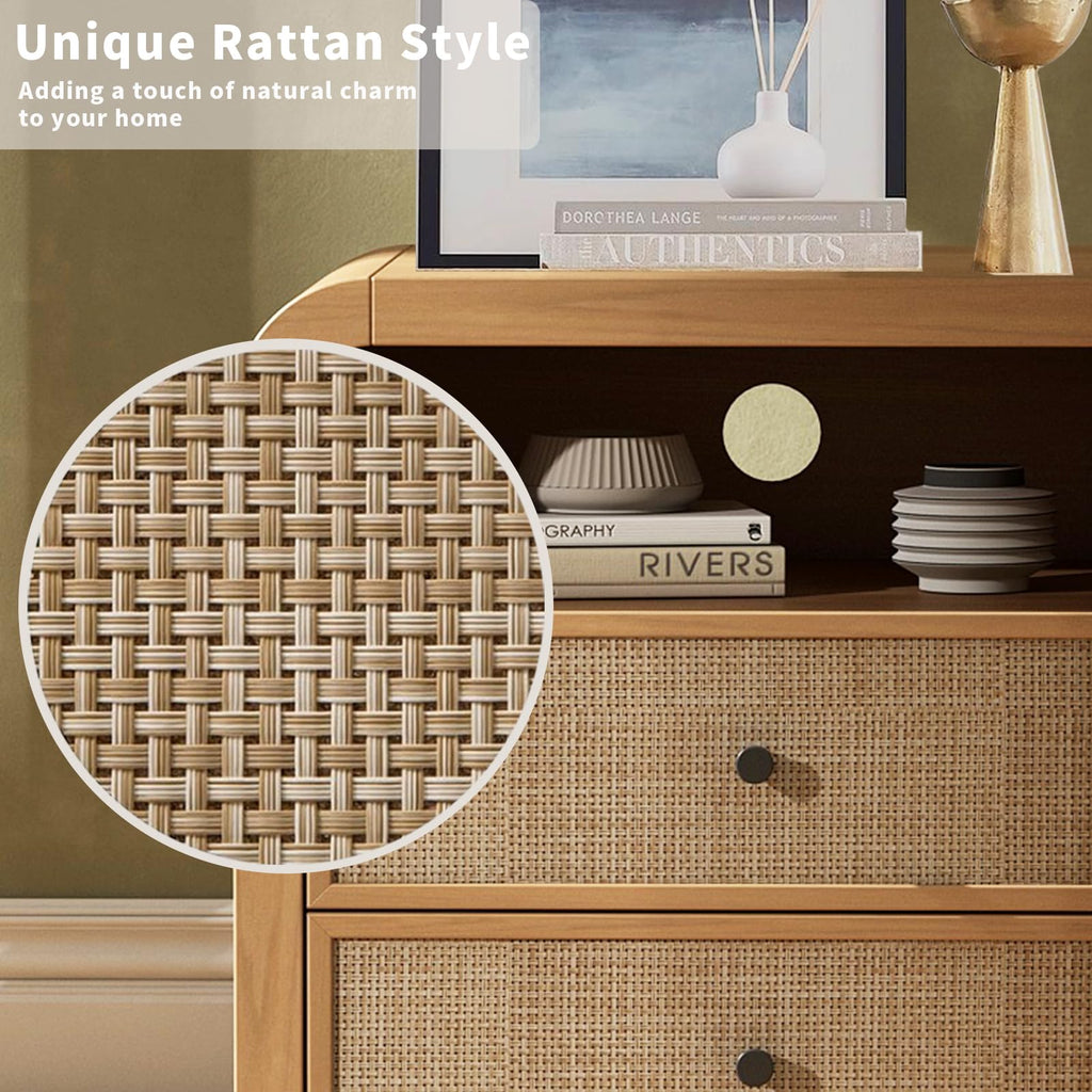 2 Drawer Tall, 23.6'' Rattan