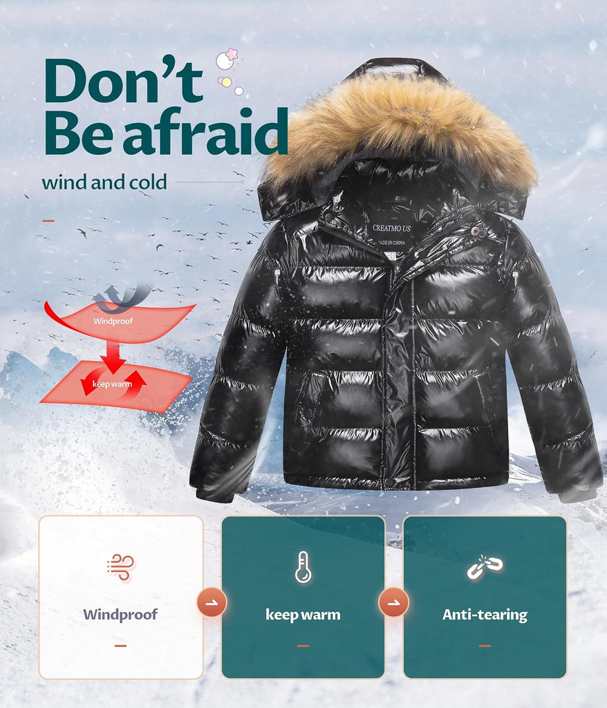 Boy's Water Resistant Winter Coats Warm Fleece Lined Outwear Windbreaker Ski Jacket
