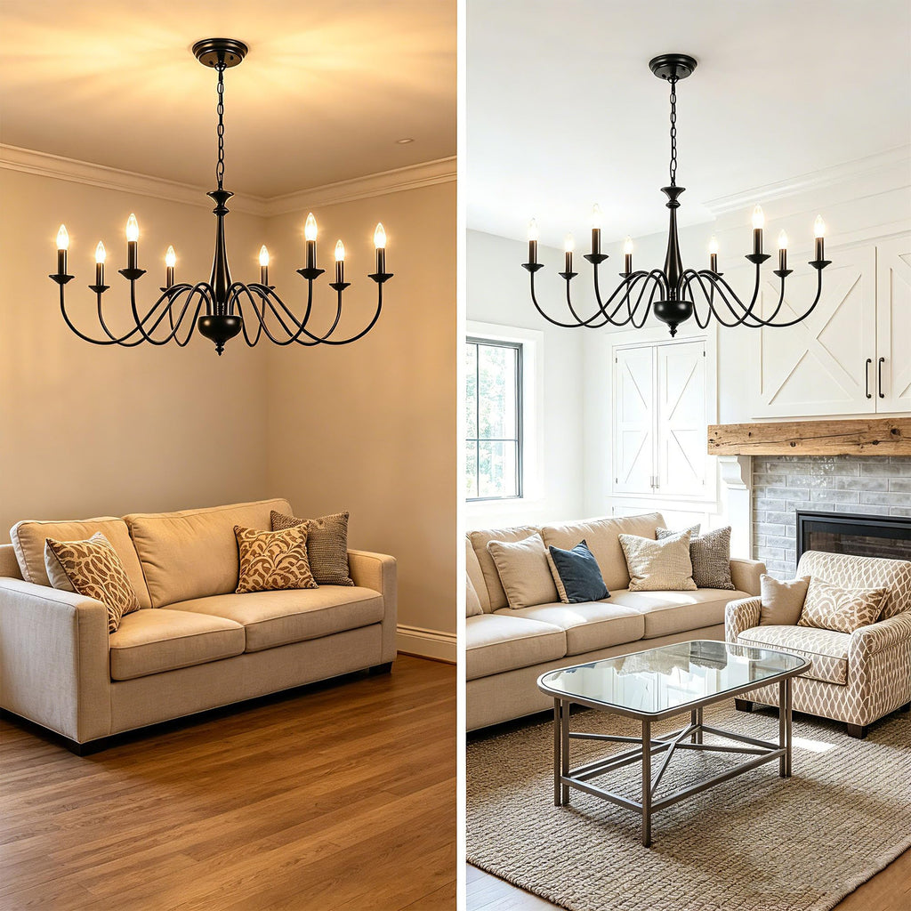 Farmhouse Chandeliers Light Fixture Black Chandelier