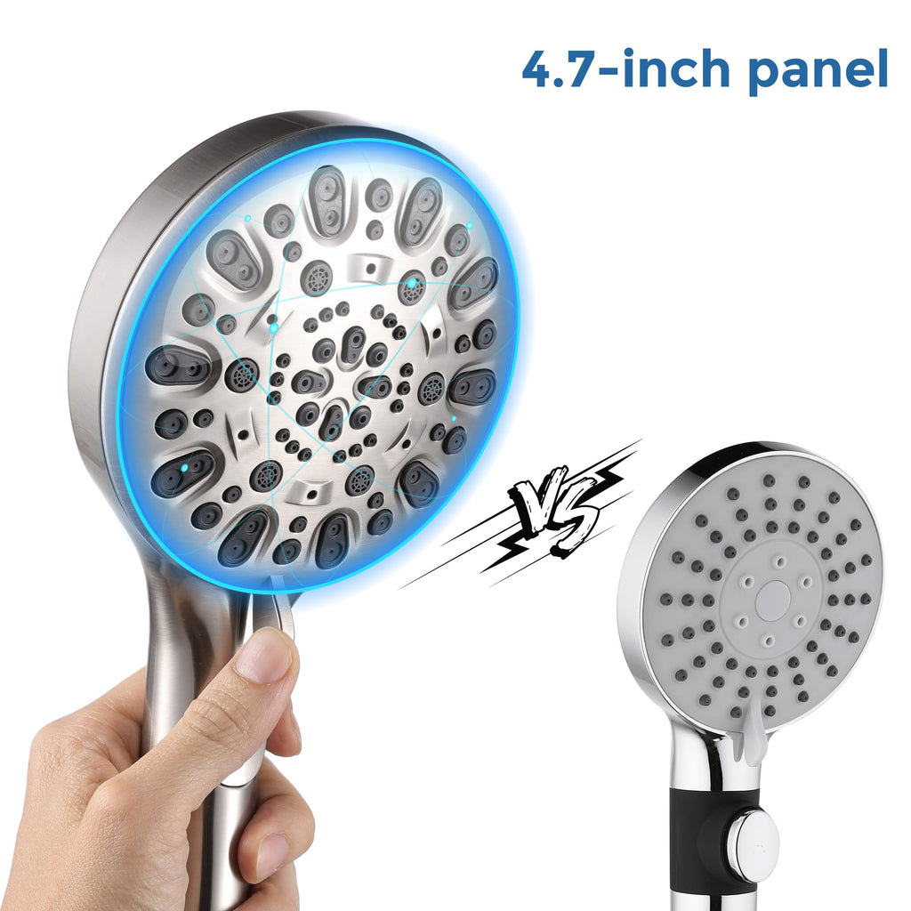 High Pressure Handheld Shower Head with 7 Spray Modes(Brushed Nickel)