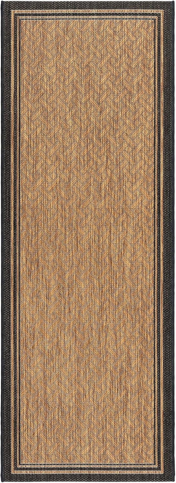 Indoor Outdoor Classic Flatweave Area Rug, Stain & UV Resistant Carpet, Deck, Patio, Poolside & Mudroom, 2x6 Ft