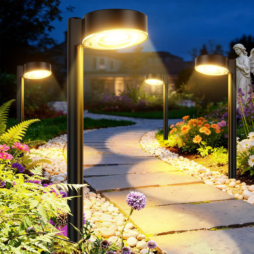 8 Pack Solar Pathway Lights Outdoor, Solar Powered Landscape Path Light with Larger LED Lens, Brighter Up to 12 Hrs